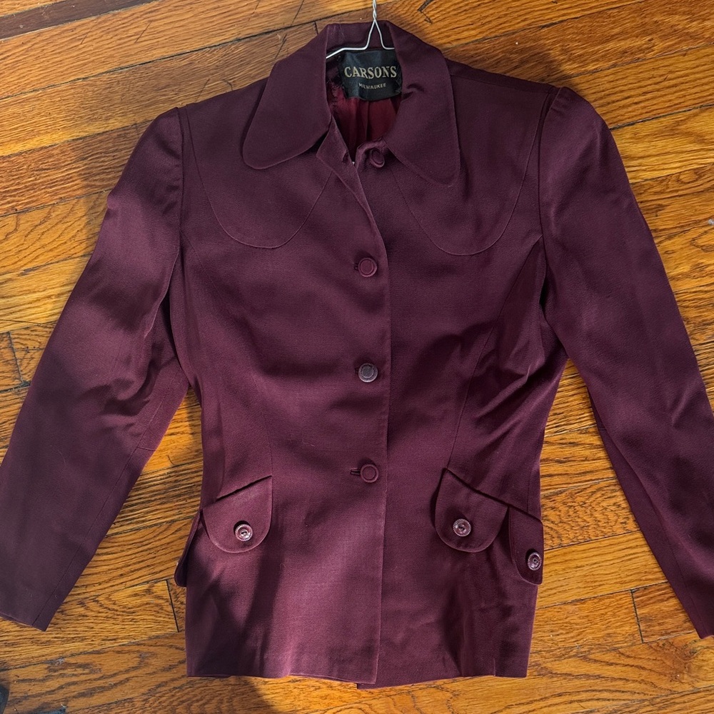 1940s Women's Burgundy Blazer